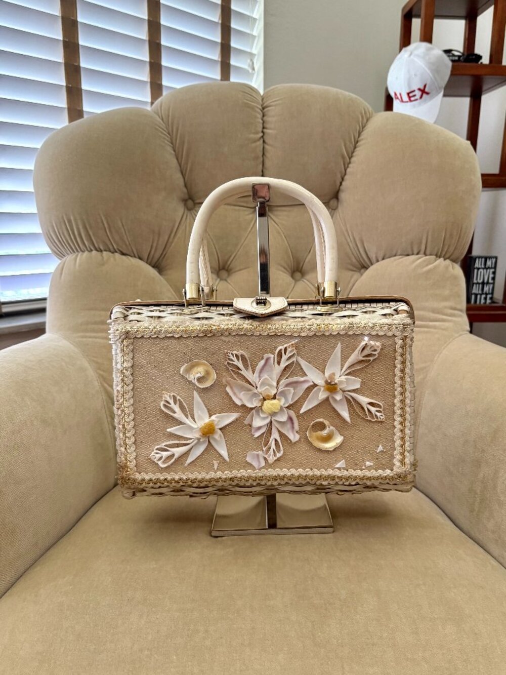 VTG Auth PRINCESS CHARMING By ATLAS Circa 1950's Wicker Top Handle Box Bag